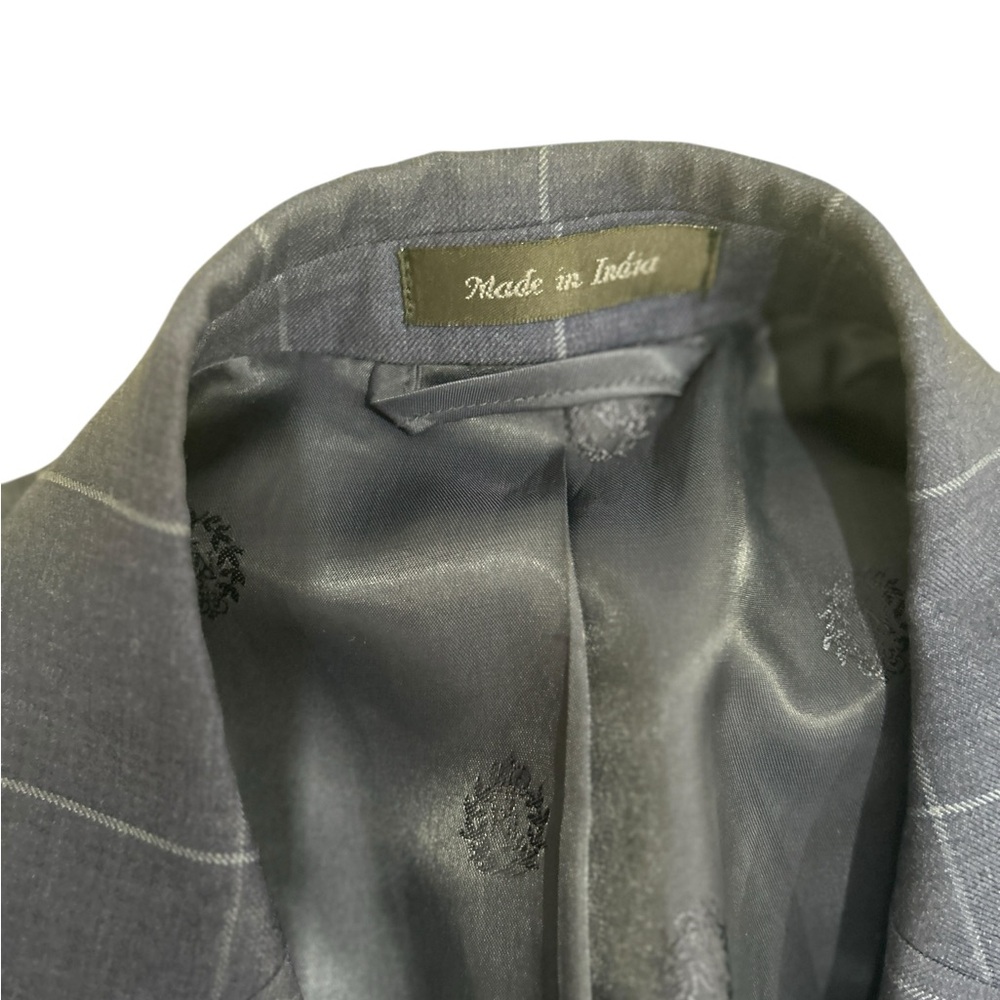 Men’s Lauren Ralph Lauren wool navy blue Windowpane check 2 button Blazer 46L - Picture 6 of 10